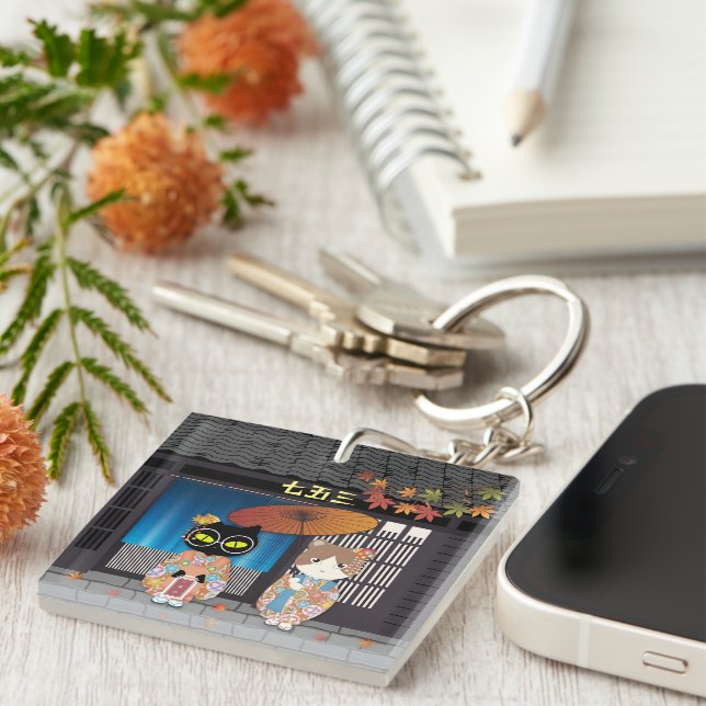 Poilunas 7-5-3 Feier Acryl Schlüsselanhänger (Vorderseite rechts)