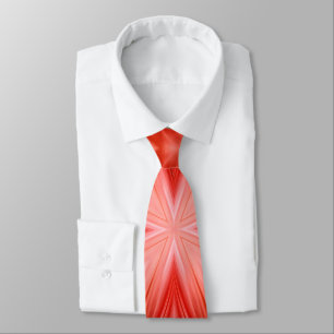 Poinciana Red Milky White Cloudy Abstract Design Krawatte