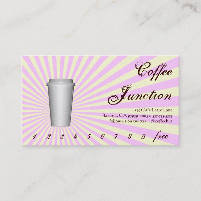 Poinçon de boissons de café/carte de fidélité (Devant)