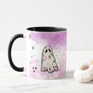 Poing Ghost Doodle Mug (Conception latérale)
