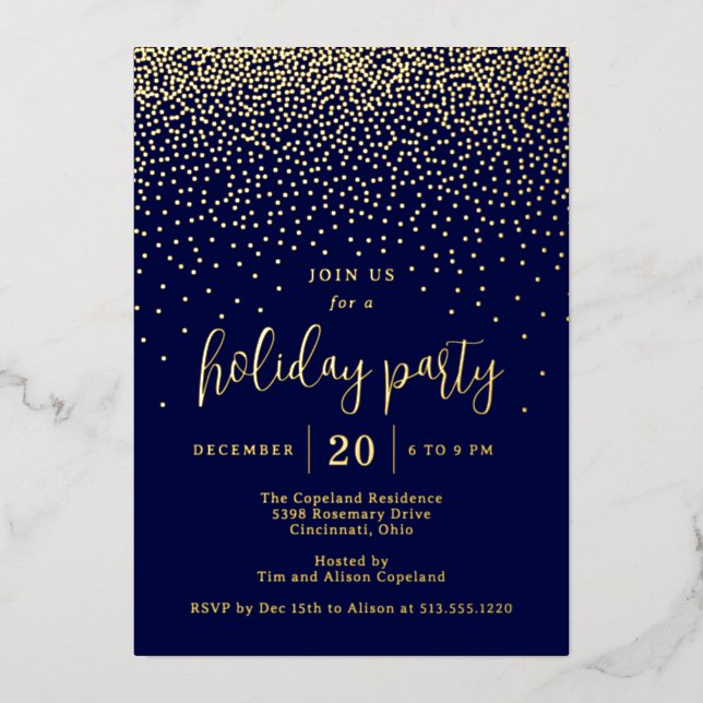 Poings à étincelles Foil Invitation de fête de vac (Recto)