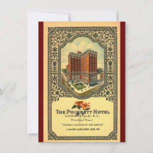 Poinsett Hotel Greenville Vintag Einladung