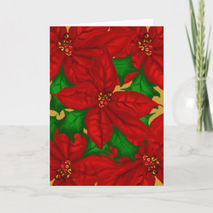 Poinsetta Bouquet Weihnachtskarte Feiertagskarte