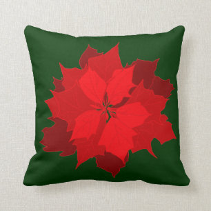 Poinsetta moderne Weihnachts-Grünkissen Kissen
