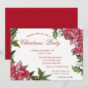 Poinsetta, Weihnachts-Party der Roten Unternehmen Einladung