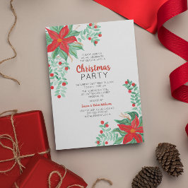 Poinsetta Weihnachtsfeier Einladung