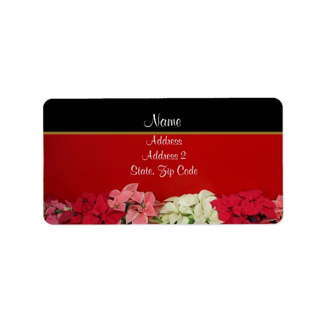 Poinsettia Address Labels Adressaufkleber (Vorne)