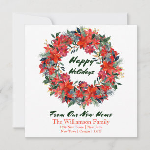 Poinsettia Aquarellbrand von unserer neuen Zuhause Karte