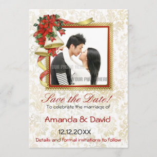 Poinsettia Bells Wedding Save The Date