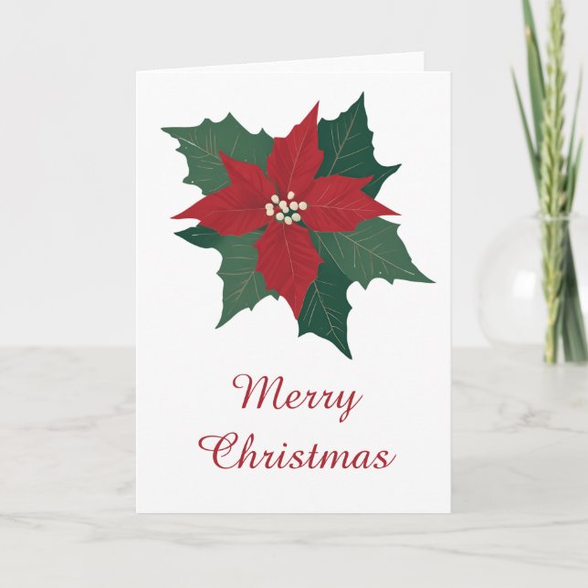 Poinsettia Blank Christmas Karte (Vorderseite)