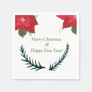 Poinsettia Blume Custom Christmas Serviette