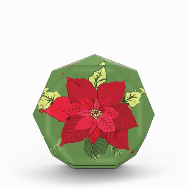 Poinsettia-Blume Fotoblock (Vorderseite)