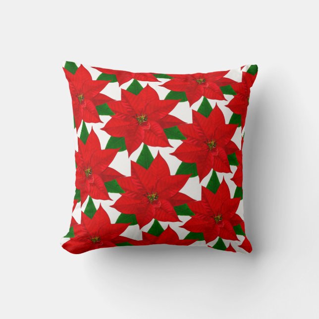 Poinsettia-Blume Kissen (Vorderseite)
