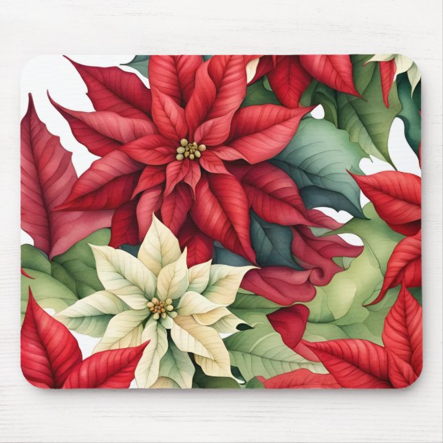Poinsettia Blume Mousepad (Vorne)