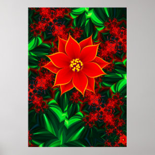 Poinsettia-Blume Poster
