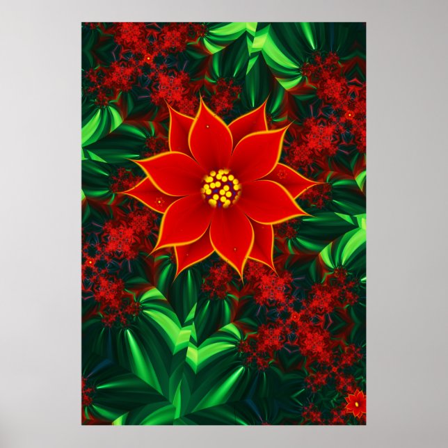 Poinsettia-Blume Poster (Vorne)