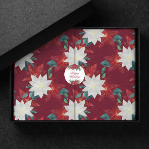 Poinsettia Blume Rot und Grün Seidenpapier