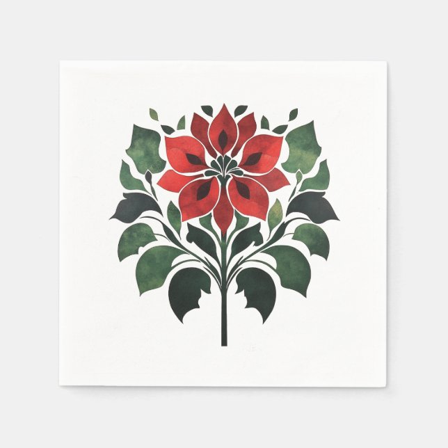Poinsettia-Blume Serviette (Vorderseite)