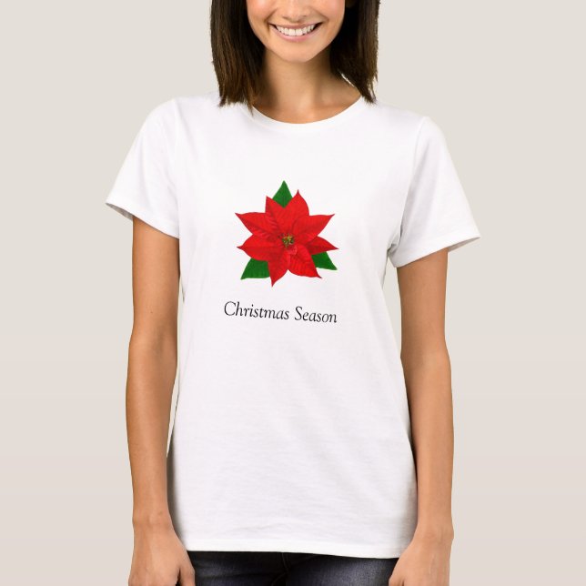 Poinsettia-Blume T-Shirt (Vorderseite)