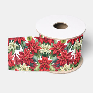Poinsettia Blume, Weihnachtsstern Ripsband