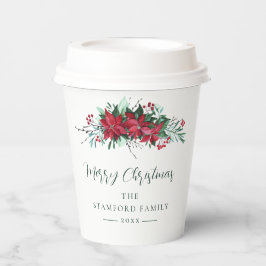 Poinsettia Blumenfamilie Weihnachten Pappbecher