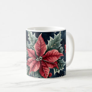 Poinsettia Blumenweihnachtsmuster (16) Kaffeetasse