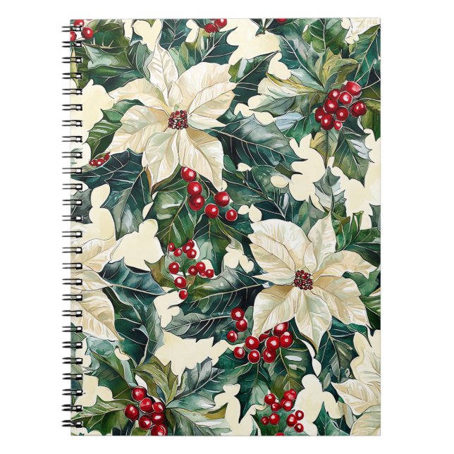 Poinsettia Blumenweihnachtsmuster (19) Notizblock (Vorderseite)