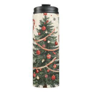 Poinsettia Blumenweihnachtsmuster (4) Thermosbecher