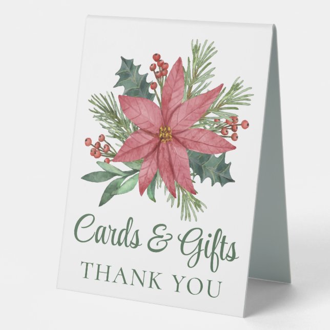 Poinsettia Blumenzwiebelkarten Geschenke Tischaufsteller (Vorderseite)