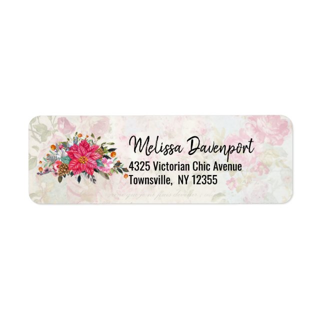 Poinsettia Bouquet mit Vintagem Collage Background (Vorne)