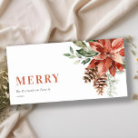 Poinsettia Bunch Wasserfarben Pine Frohe Weihnacht Feiertagskarte<br><div class="desc">Wenn Sie weitere Anpassungen benötigen,  schreiben Sie mir bitte an yellowfebstudio@gmail.com.</div>