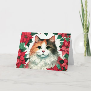 Poinsettia Calico Weihnachten Karte