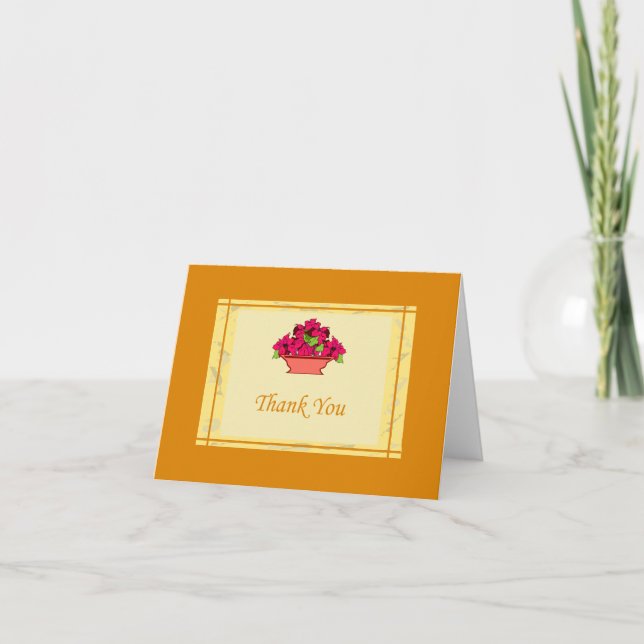 Poinsettia Carte de remerciements Avec Bordure Jau (Devant)