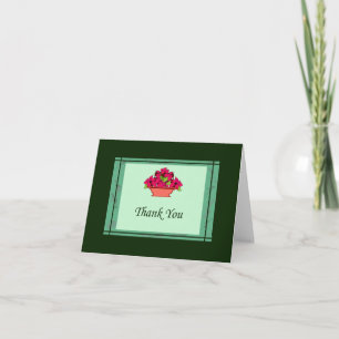 Poinsettia Carte de remerciements Avec Bordure Ver