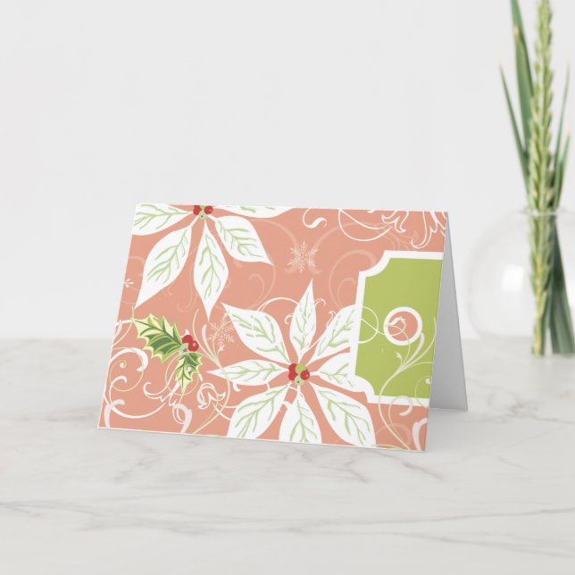 Poinsettia | Cartes de voeux Pink Holiday (Devant)