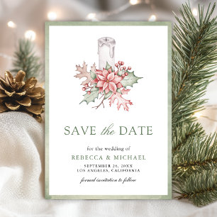 Poinsettia Christmas Candle Foto Wedding Save The Date