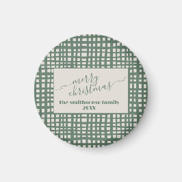 Poinsettia Christmas elegant Sage Ivory Magnet