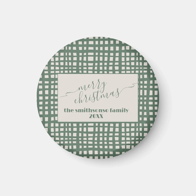 Poinsettia Christmas elegant Sage Ivory  Magnet (Vorne)
