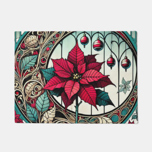 Poinsettia Christmas Flower Fußmatte