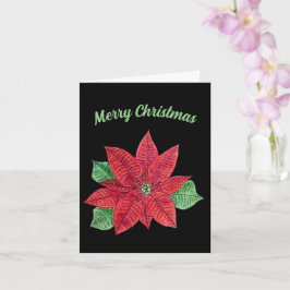 Poinsettia Christmas Grußkarte - Schwarz Karte