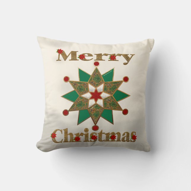 Poinsettia Christmas Kissen (Vorderseite)