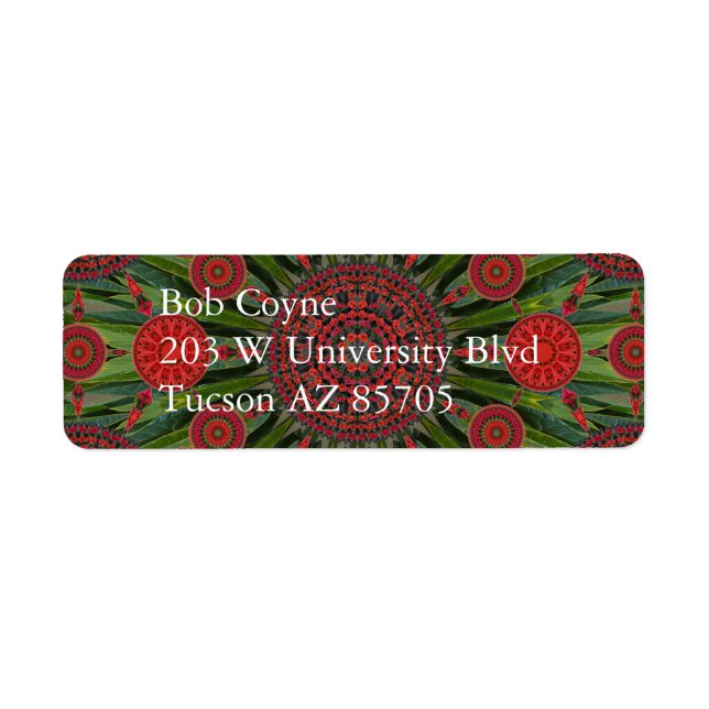 Poinsettia Christmas Mandala Array Mailing Label (Vorne)