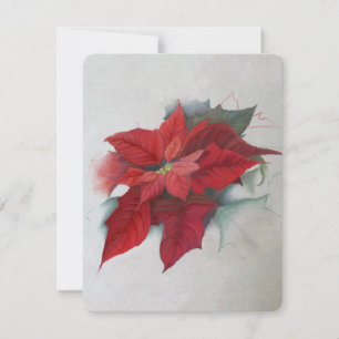 Poinsettia Christmas Oil Painting Einladung