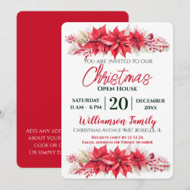 Poinsettia Christmas Open House Party Einladung