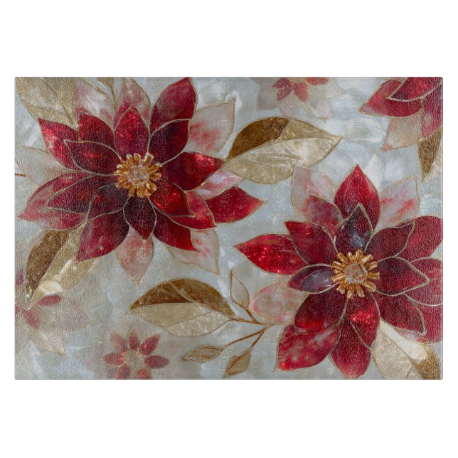 Poinsettia Christmas Schneidebrett (Vorderseite)
