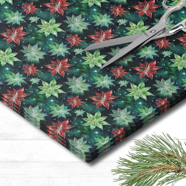 Poinsettia Christmas Seidenpapier (Classic Holiday Pattern Christmas Tissue Paper)