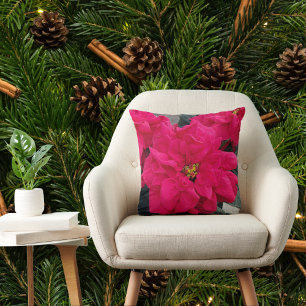Poinsettia Christmas Throw Kissen