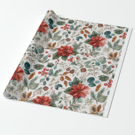 Poinsettia Christmas Wrapping Paper Geschenkpapier