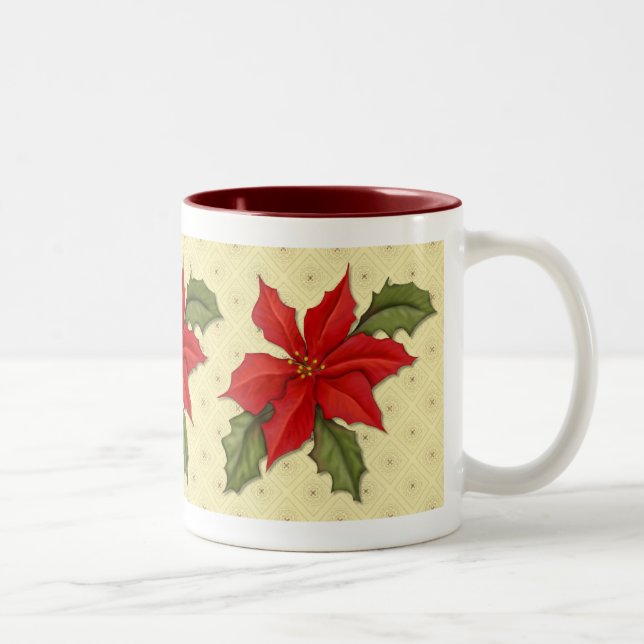Poinsettia Christmas Zweifarbige Tasse (Rechts)