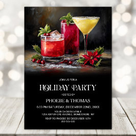 Poinsettia Cocktails Holiday Party Einladung